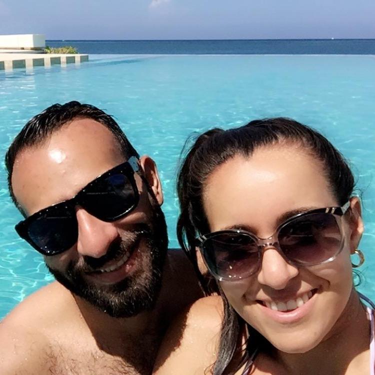 Celebrating our 1 year Anniversary at Roatán