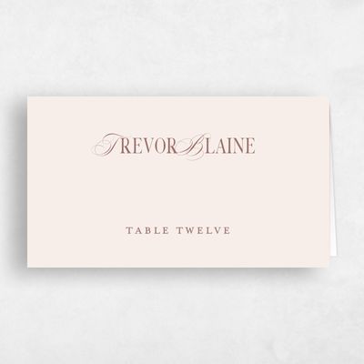 Linen, Beige Wedding Place Card - Nevis