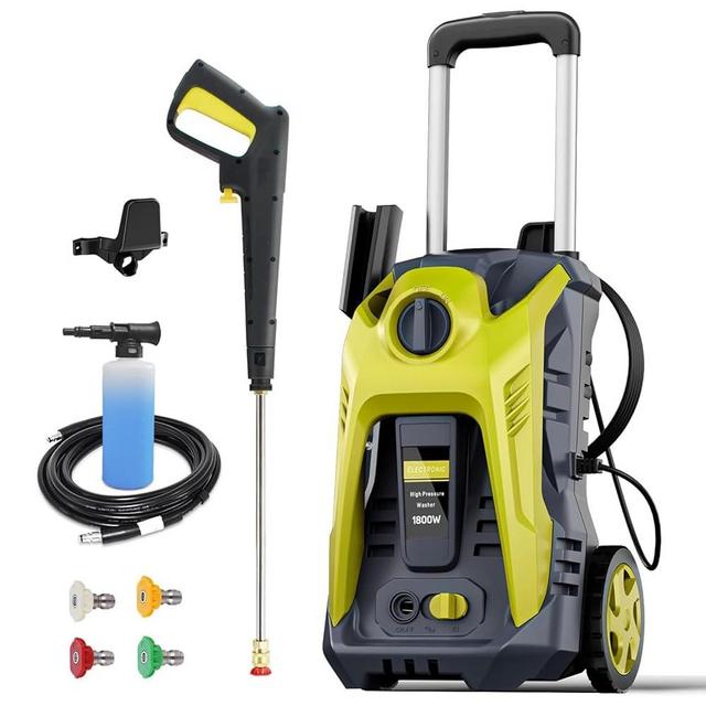 Electric Pressure Washer 4800 PSI 2.9 GPM Electric Power Washer with 25 Foot Hose, 16.4 Foot Power Cord, Soap Tank Car Wash Machine Yellow Ideal Cleaning for Patio.