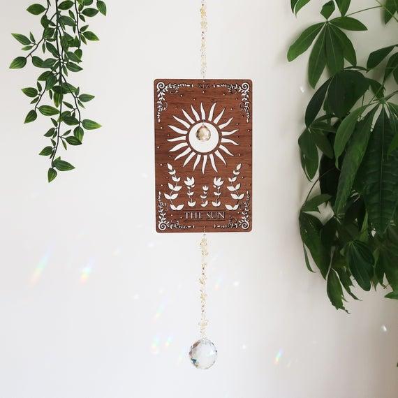 Major Arcana Sun Tarot Crystal