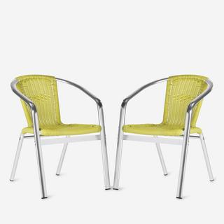 Moe Indoor/Outdoor Stacking Armchair, Set of 2