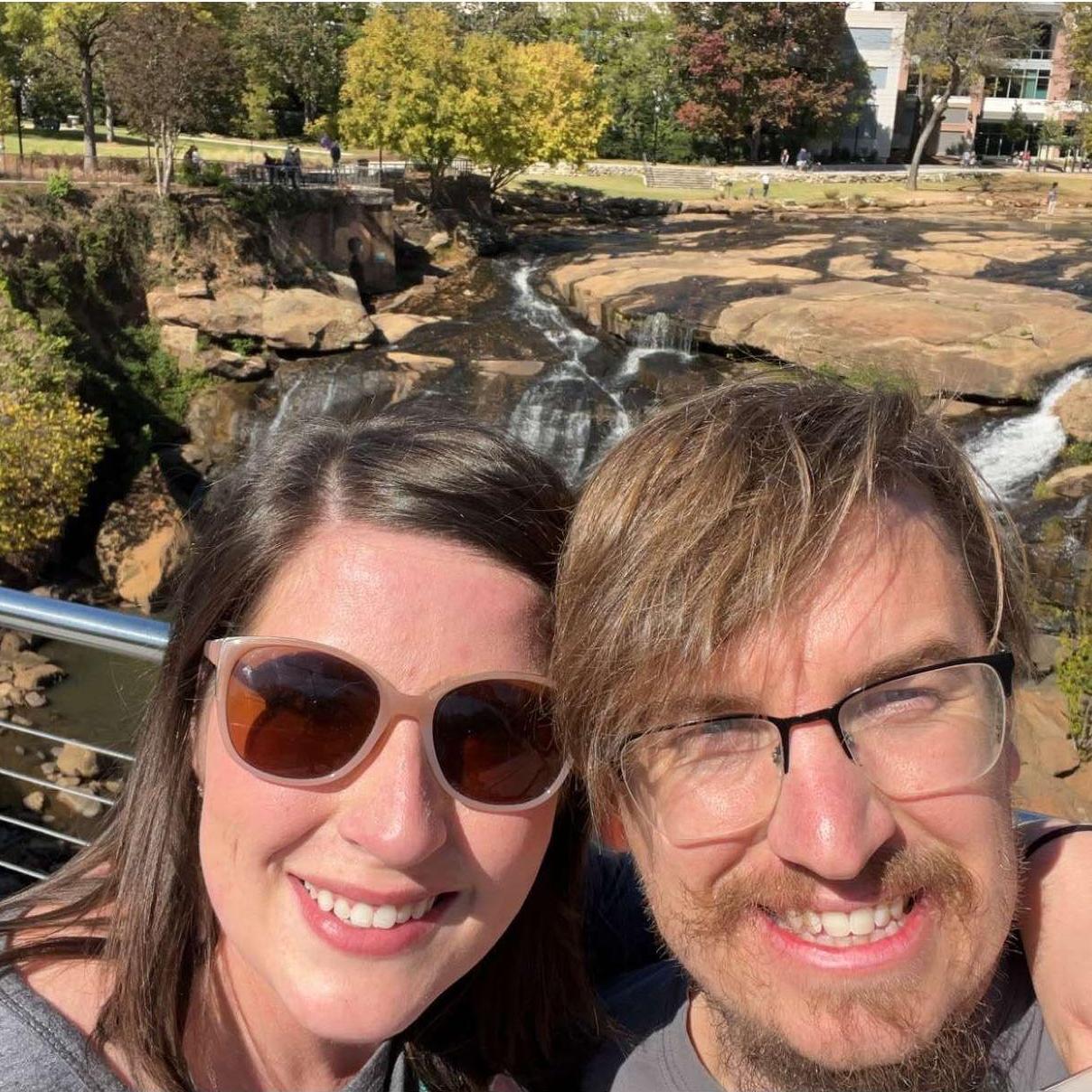 The very first trip to Greenville! He proposed at the bottom of that waterfall!