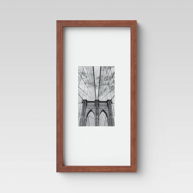 14" x 7" Matted to 4" x 6" Mid Tone Single Image Picture Frame Brown - Project 62™