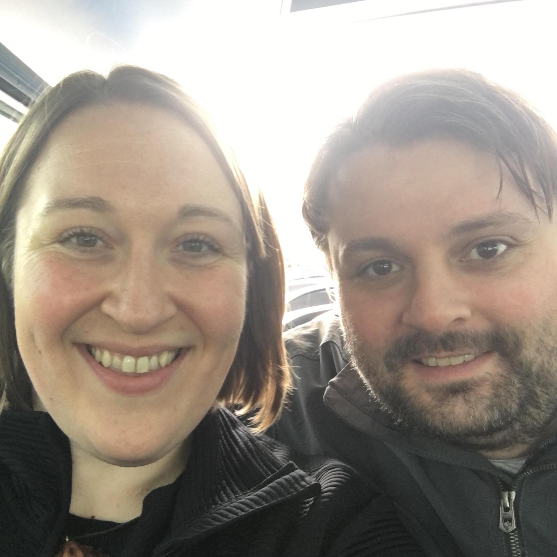 The day before we got engaged, riding a double-decker bus around Victoria!