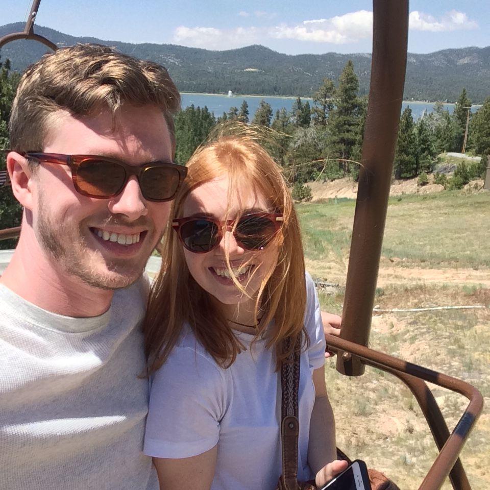 On the chair lift to the alpine slide at Big Bear Lake. We were very brave. 2016
