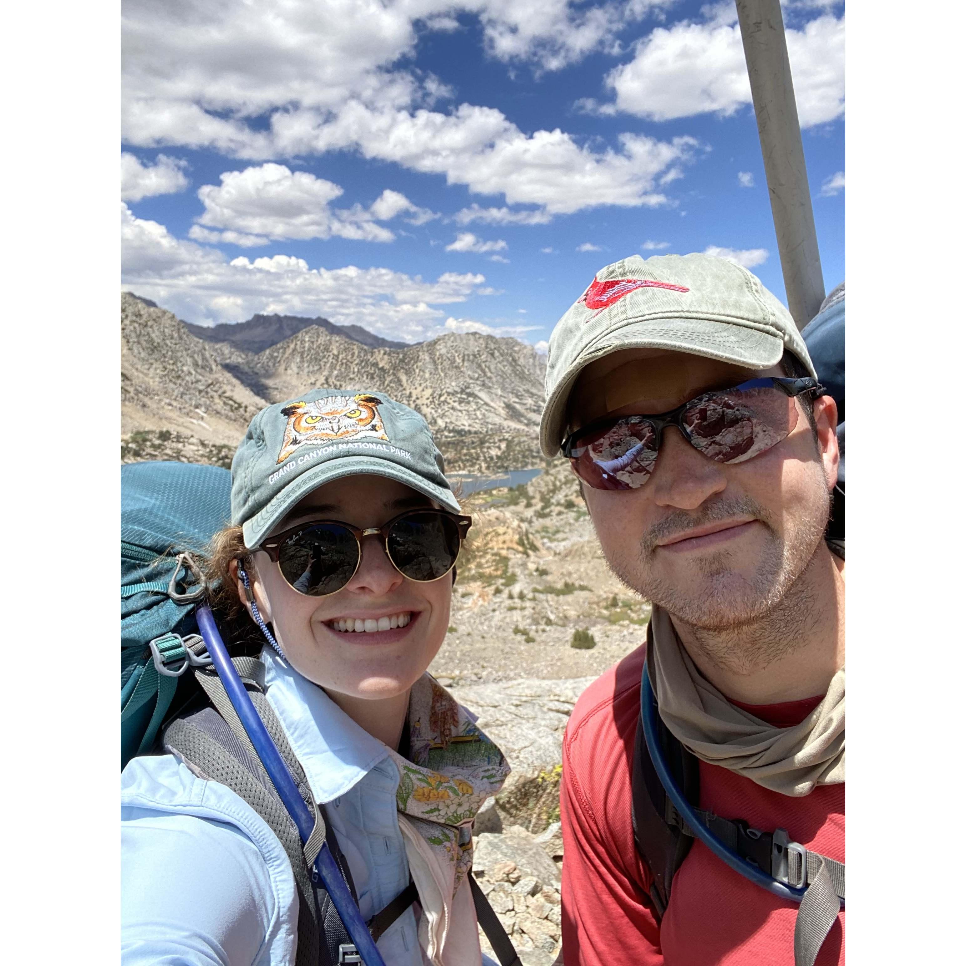 Hard at work on our 5-Day hiking trip in Kings Canyon National Park