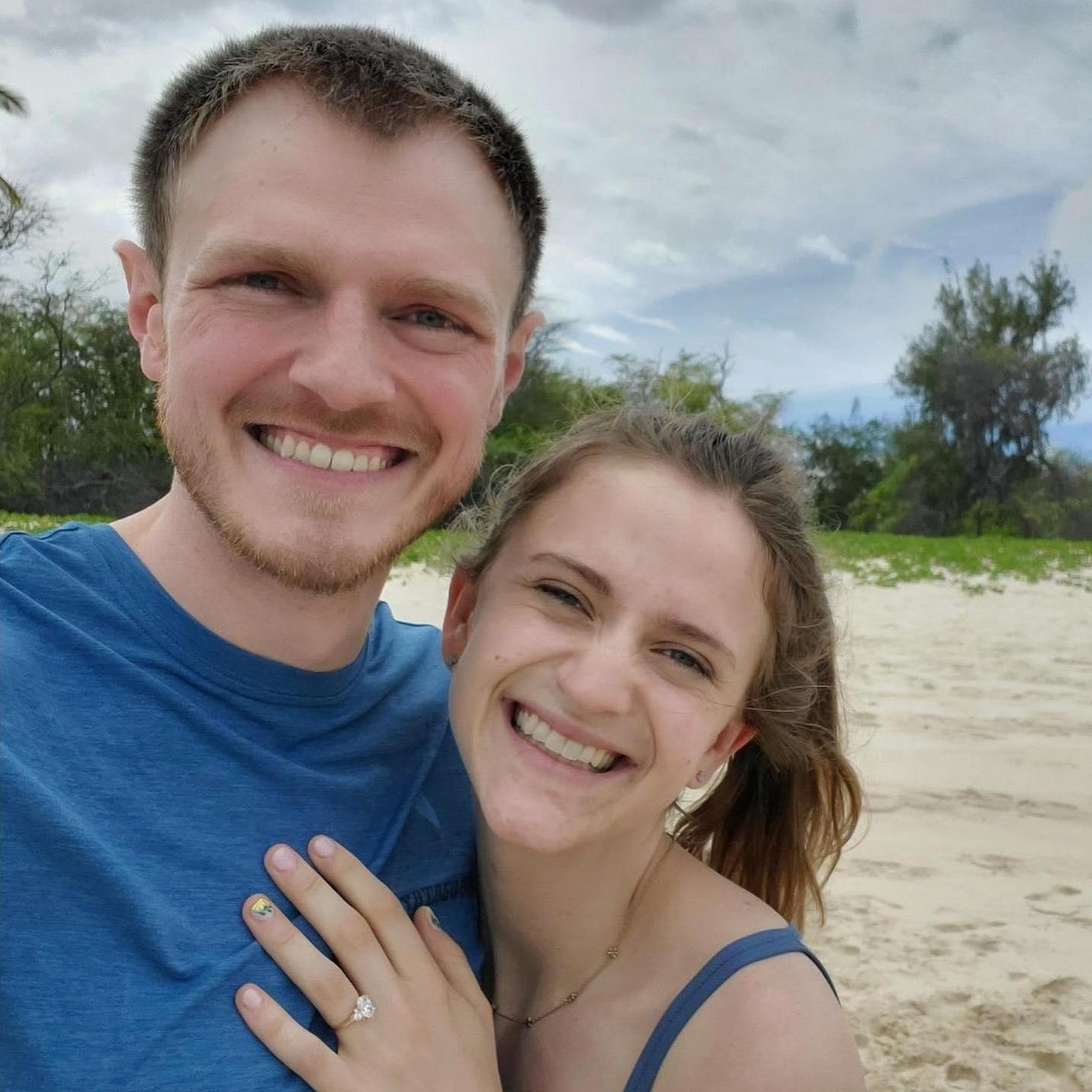Beach selfie after Danny proposed! - March 2023