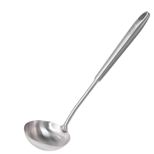 Newness Soup Ladle, [Rustproof, Heat Resistance, Integral Forming] Resilient 304 Stainless Steel Soup Spoon with Vacuum Ergonomic Round Handle, Cooking Spoon for Kitchen, 13.7 Inches