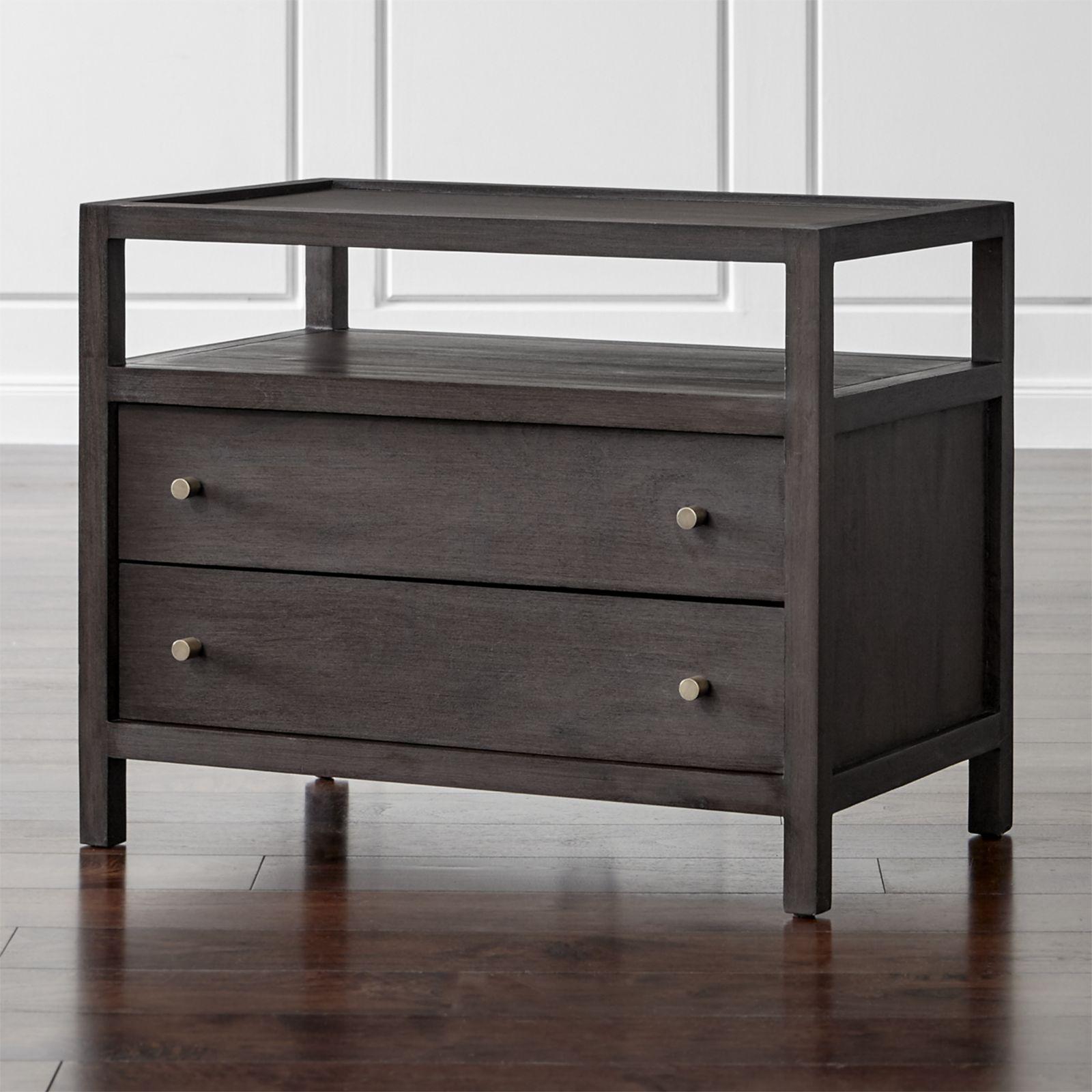 Crate And Barrel Keane Solid Wood Charging Nightstand Zola