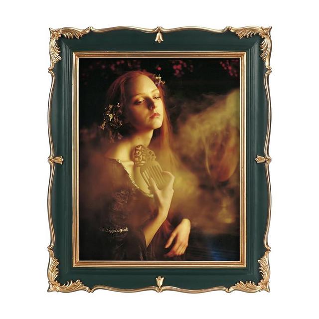 PHAREGE Vintage 8x10 Picture Frame, Ornate Green Gold 5x7 Picture Frame with Mat or 8x10 Photo Frame without Mat, Antique Decor for Tabletop or Wall Display, 1 Pack
