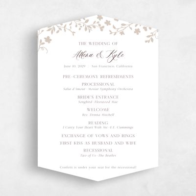Beige Diamond Wedding Program - Ysabeau