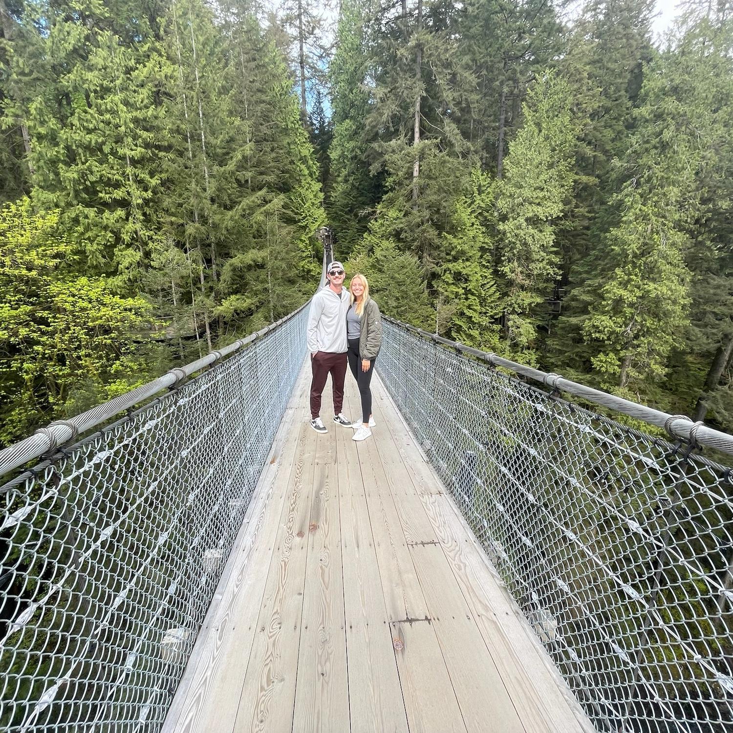 This was the start of Kelly's summer visiting Mike in the Pacific Northwest where he was playing baseball. Here, we were at the Capilano Suspension Bridge in Vancouver, BC.