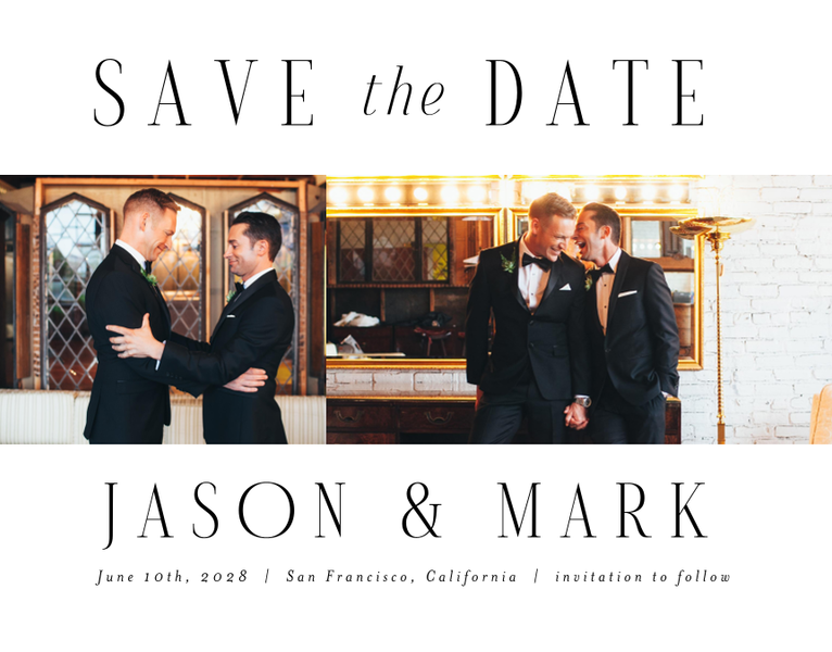 Melina Multiphoto | White | Zola Save The Dates