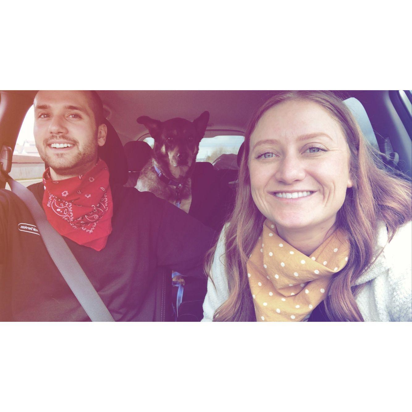 Our first road trip with Charlie!