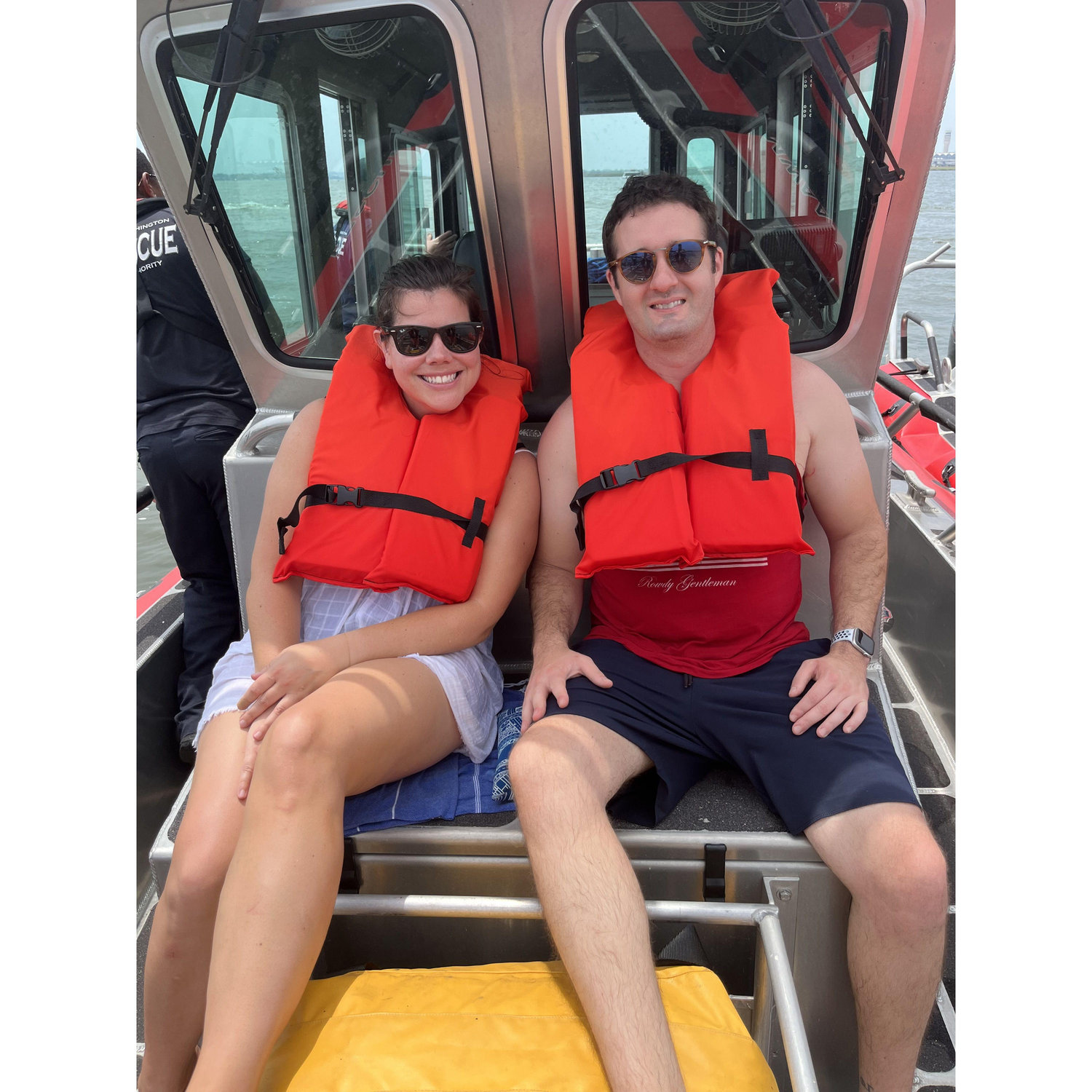 Being rescued by the Coast Guard after our boat sank in the Potomac River - we survived and love to tell the story!