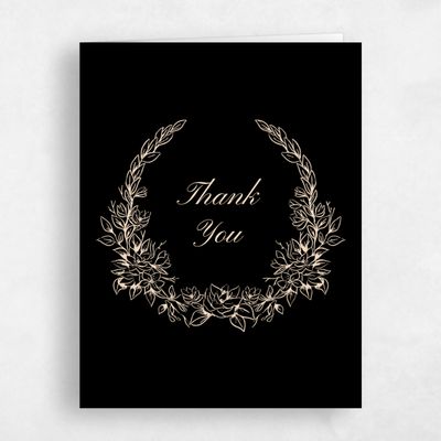 Black Monogram Wedding Thank You - Pasquo Portrait