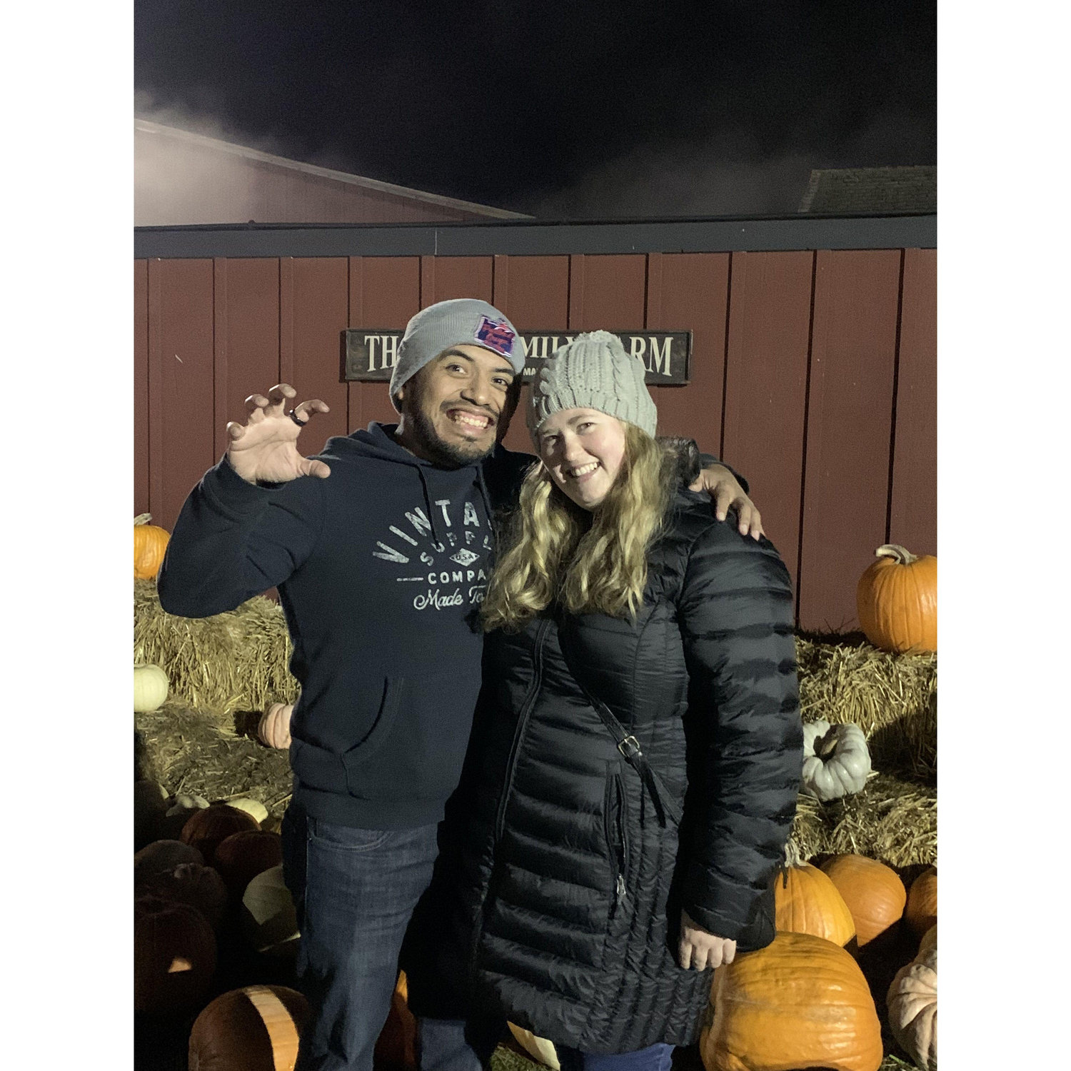 Our first Halloween together. Al loves horror. This is the Halloween Kaitlyn vowed to never go into a haunted house ever again.