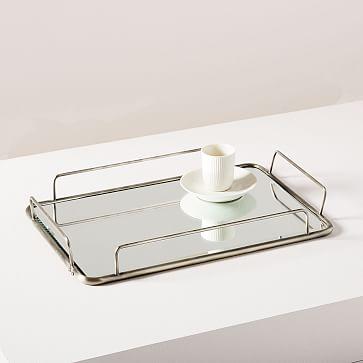 Fishs Eddy Gilded Cafe Mirror Trays - Polished Nickel