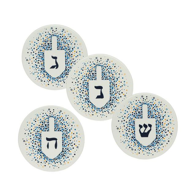 Godinger Dreidel Drink Coasters, Set of 4