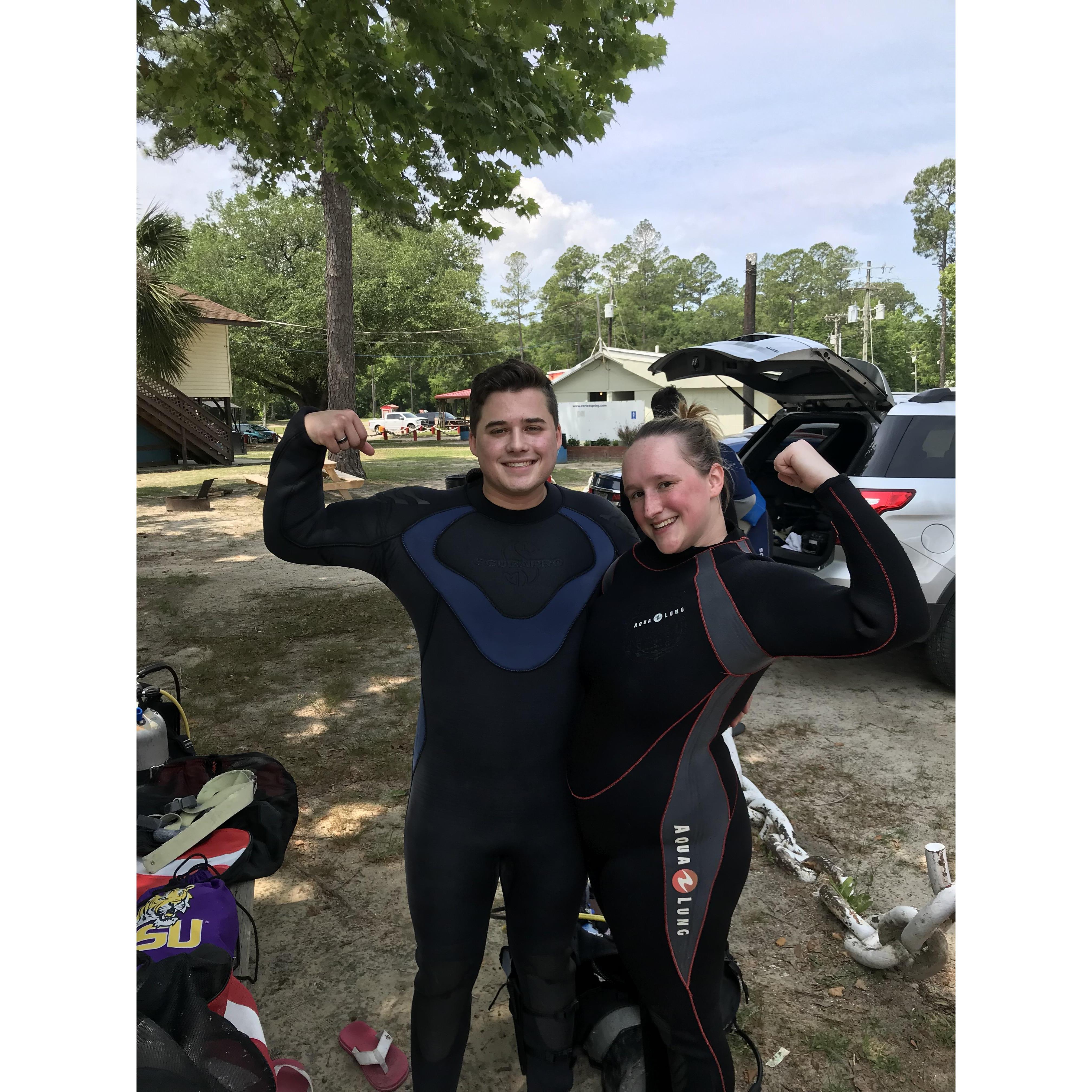 Jonathan and I's first scuba trip at the Vortex Springs!