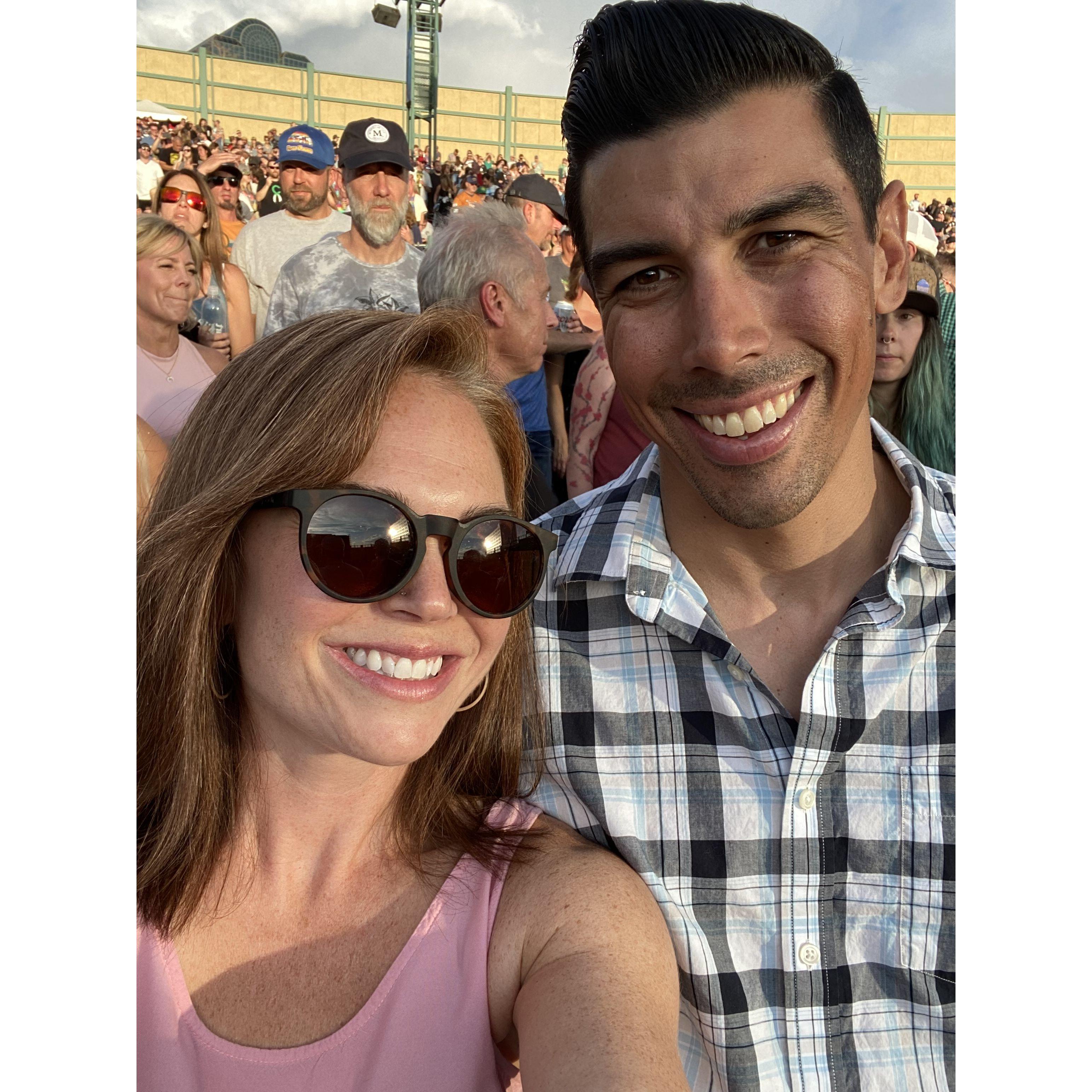 Our first (and maybe last) concert together. Phil does not like 311 :(