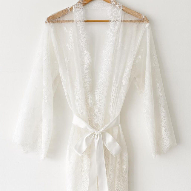 White Lace Kimono Robe, Bridal Party Gift