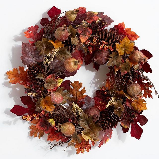 Faux Pomegranate & Pinecone Wreath, 26"