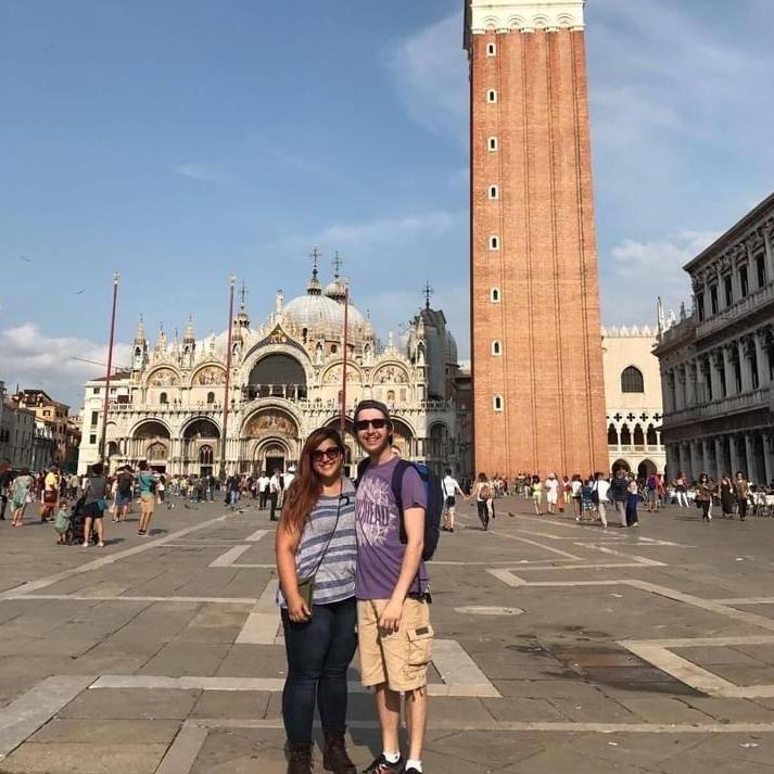 Standing in the Piazza San Marco in Venice, Italy