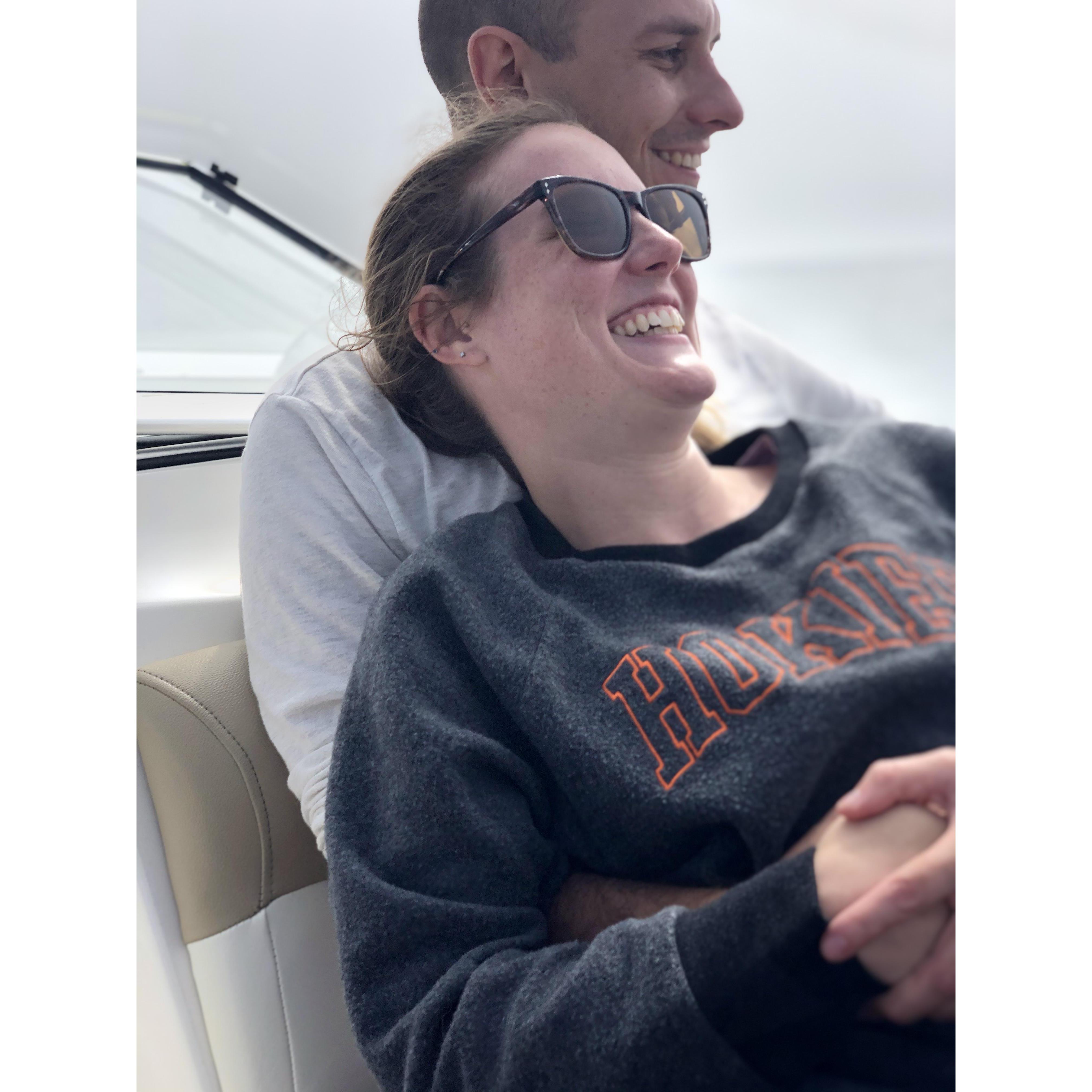 Cape Cod 2020 out boating with Wes and Teal