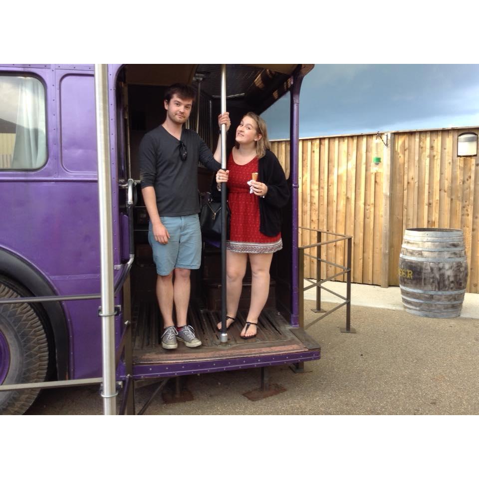 London Trip 2016. This is at the Warner Brothers Harry Potter backlot tour on the Knight Bus!
