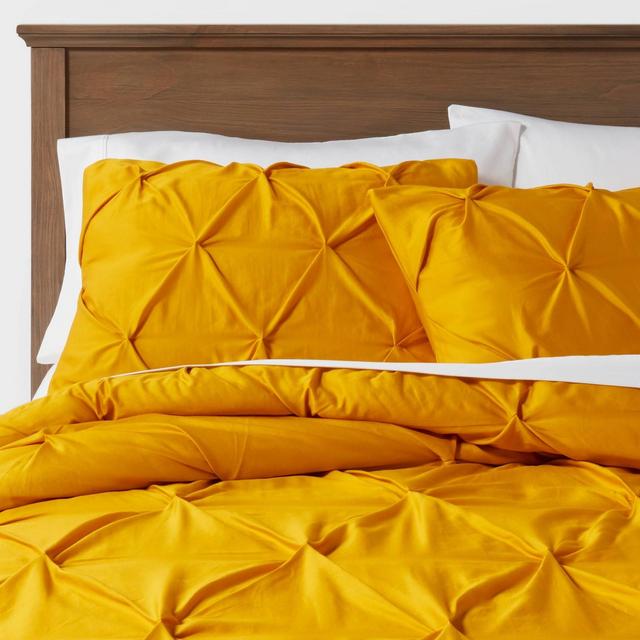 King Pinch Pleat Comforter & Sham Set Citron - Threshold™