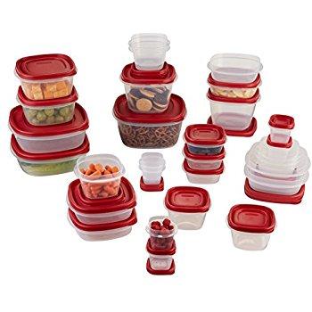 Rubbermaid Easy Find Lids Food Storage Container, 42-Piece Set, Red