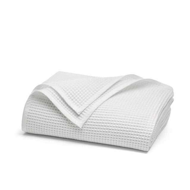 Boll & Branch Waffle Bed Blanket - King/Cal King, White - Luxury 100% Organic Cotton - Soft, Lightweight and Breathable - Textured Waffle Weave