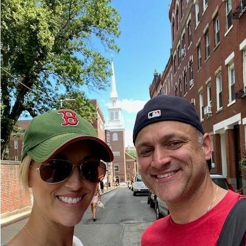 This is us visiting Old North in August 2021 to meet our reverend!