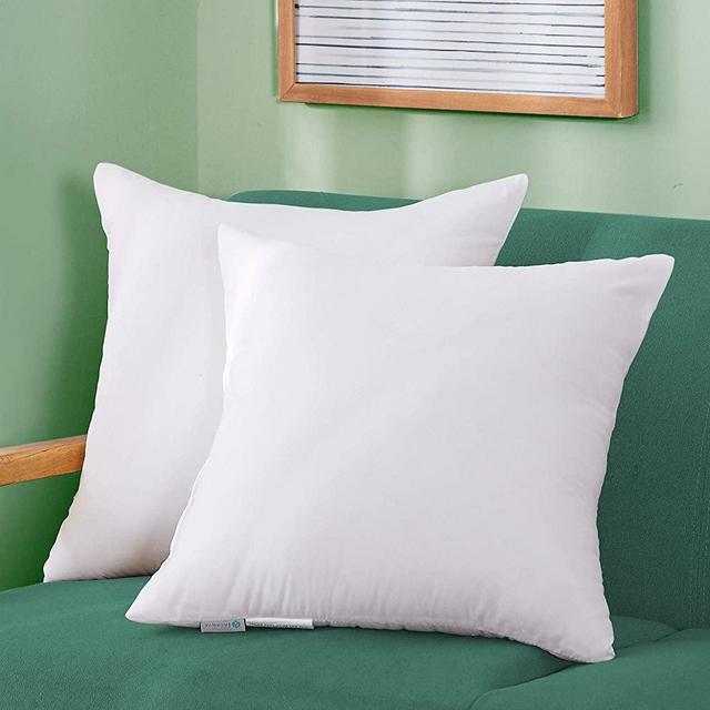 Acanva 28x28 Set of 2 Premium Throw Pillow Inserts with Microfiber Filled, Lumbar Support Decorative Stuffer for Sofa Bed Couch & Chairs, White 2 Count
