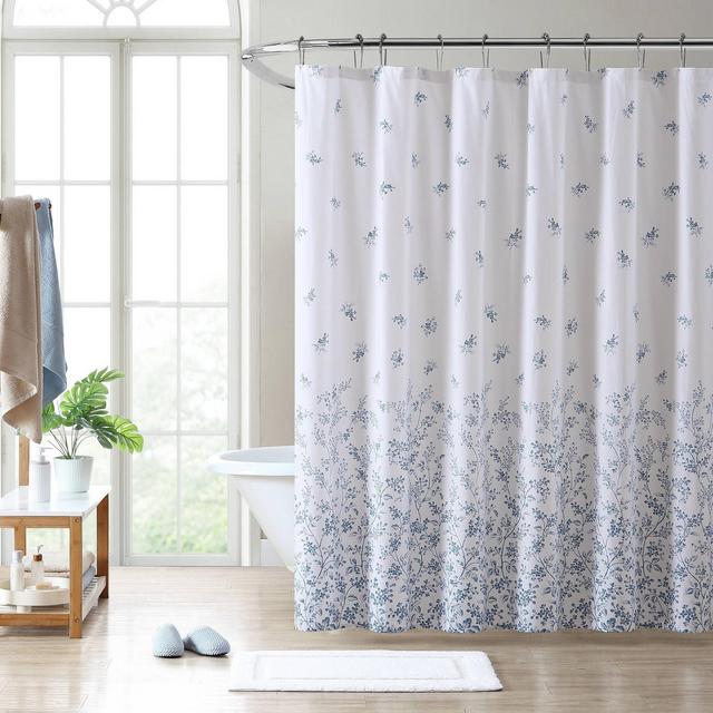 72"x72" Flora Shower Curtain Blue - Laura Ashley