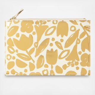 Golden Floral Pencil Pouch