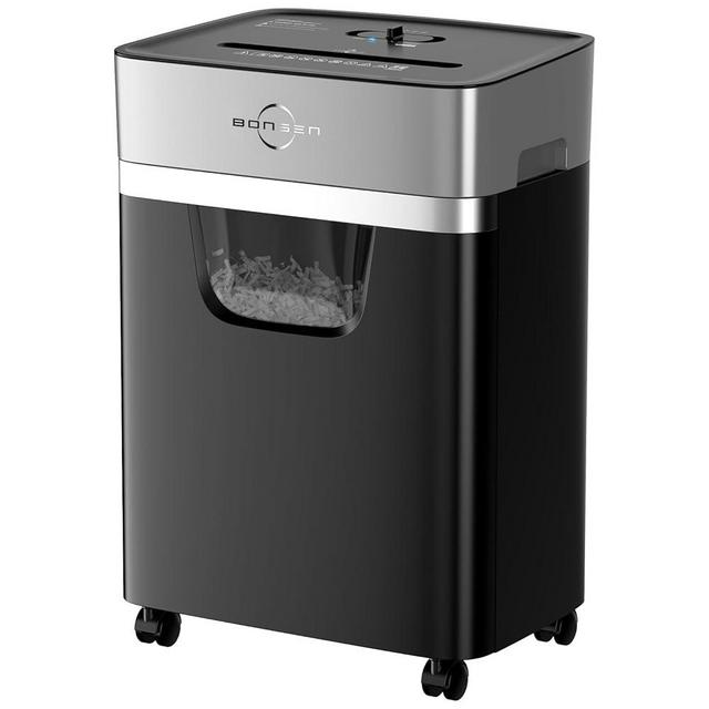BONSEN 14-Sheet Paper Shredder for Home Office, Heavy Duty Shredders with 20 Mins Running Time, 5.3 Gal Pullout Bin, Cross Cut Shredder for CD/Credit Card/Staple, P-4 Security, Anti-Jam System