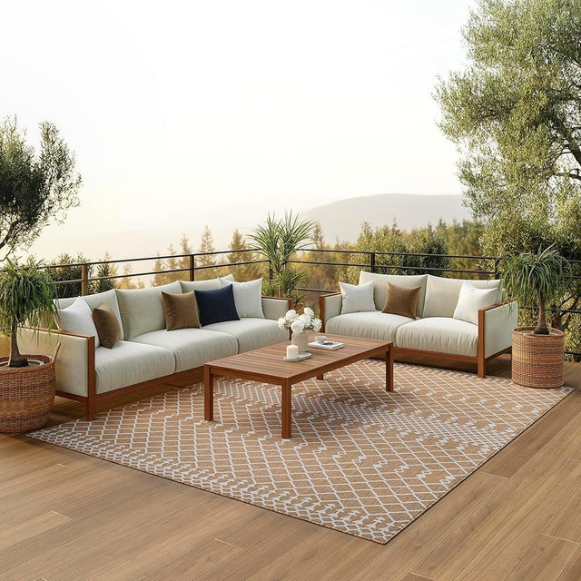 Nourison Home Positano Jute 7' x 10' Area Rug - Easy Clean, Non Shedding, Bed Room, Living Room, Dining Room, Kitchen (7' x 10')