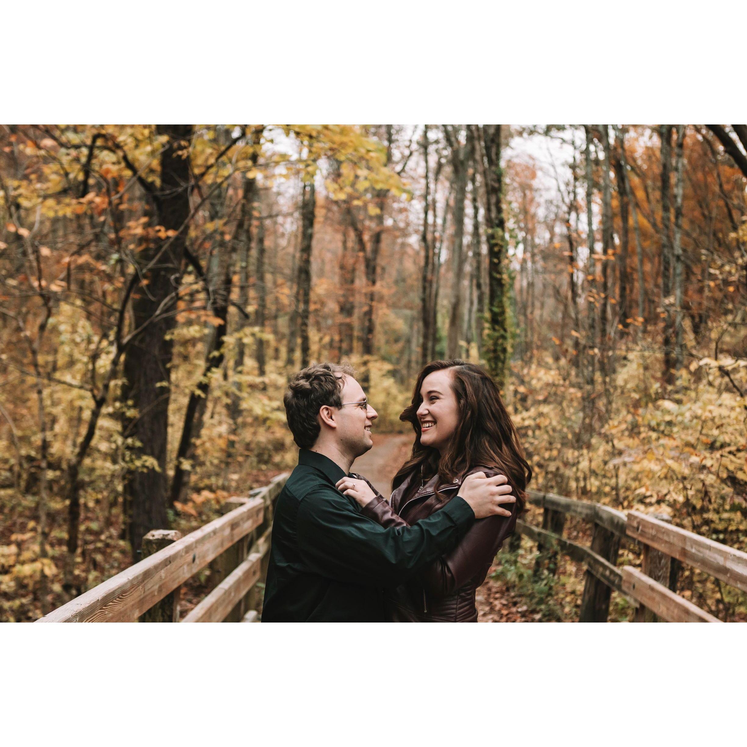 Our engagement photo shoot in Sharon Woods, one of our favorite places in Cincinnati!