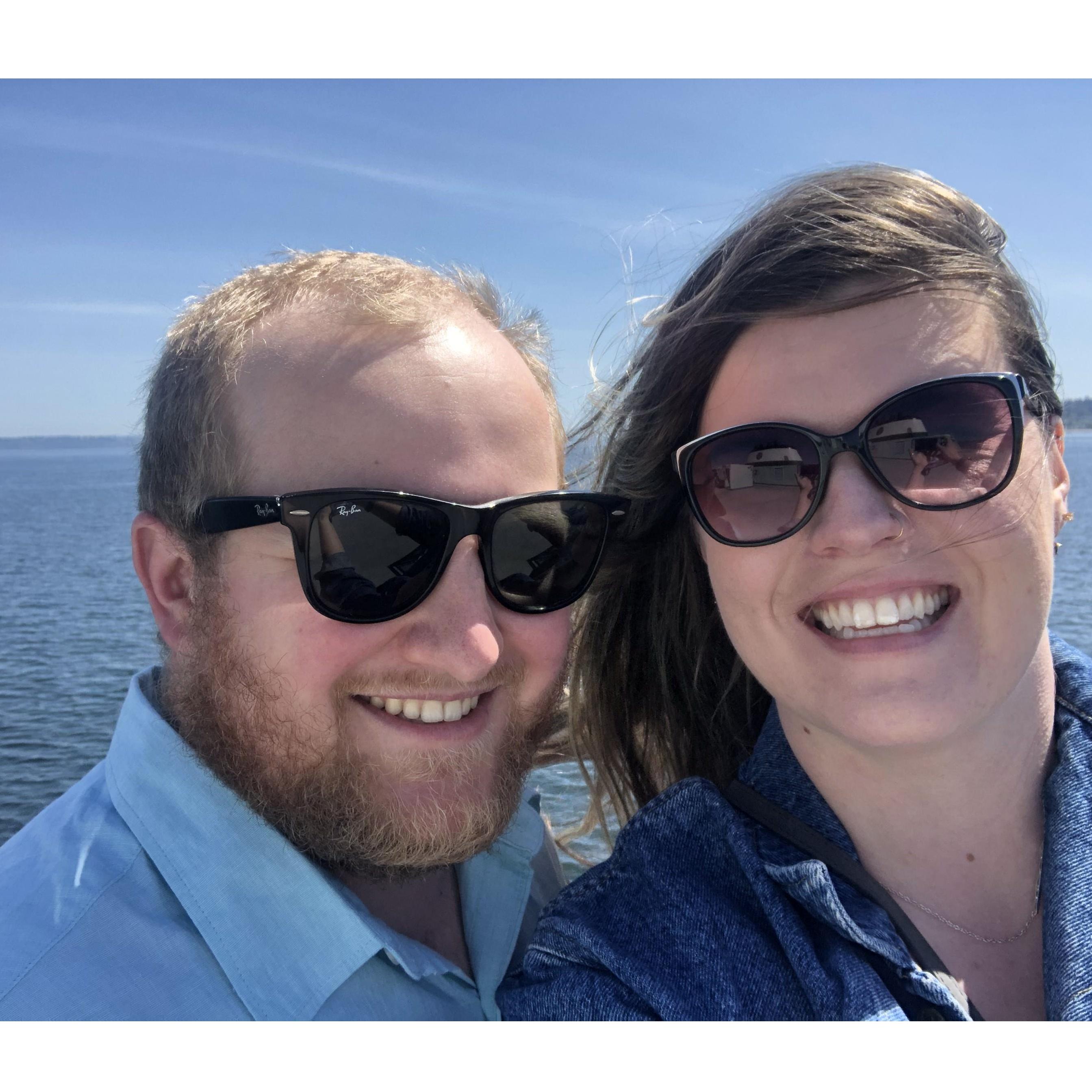 May 2021: Taking a ferry trip to visit Declan's Aunt and Uncle