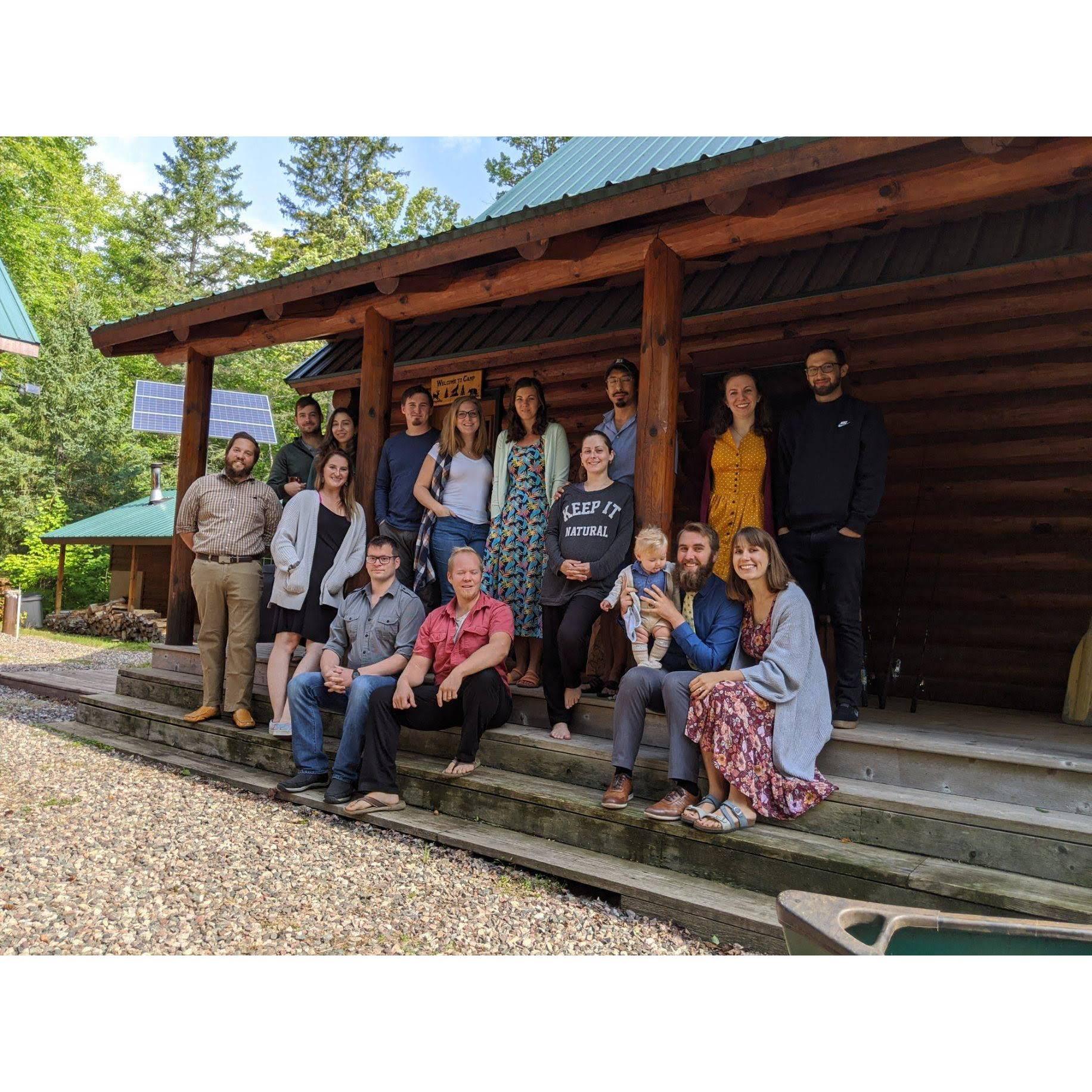The Crew outside of the Marquette cabin; September 2020.