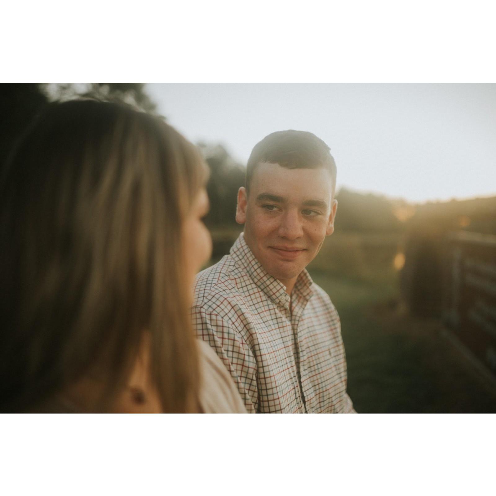 "Look at me and pretend you like me"