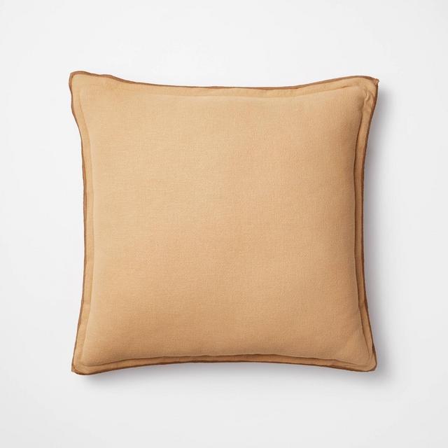 Linen Square Throw Pillow Camel/Brown - Threshold™ designed with Studio McGee