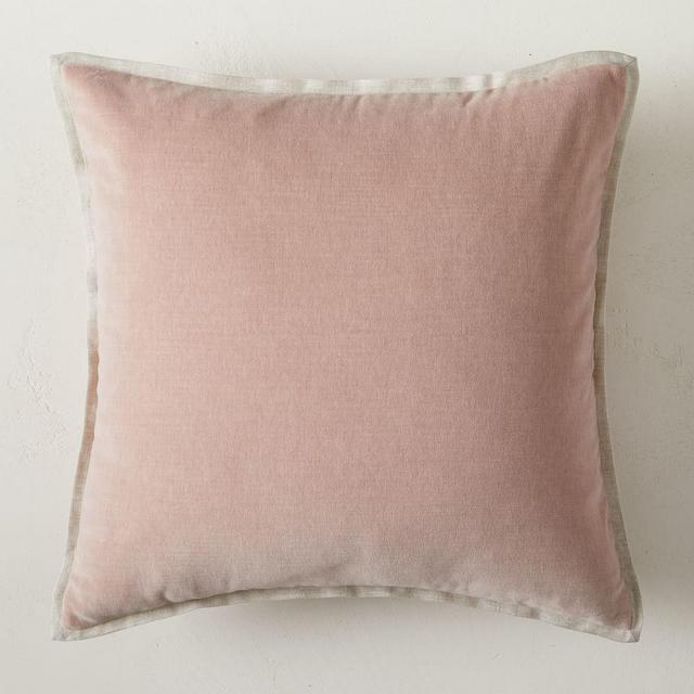 Classic Cotton Velvet Pillow Cover, 20"x20", Adobe Rose