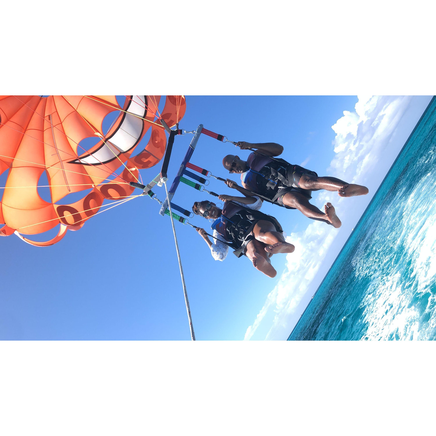 First time parasailing in Turks & Caicos