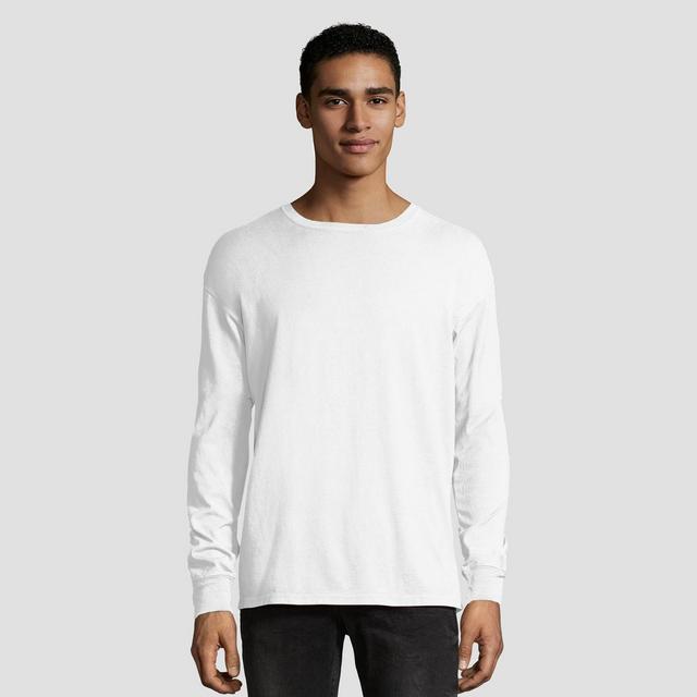 Hanes 1901 Men's Long Sleeve T-Shirt - White L