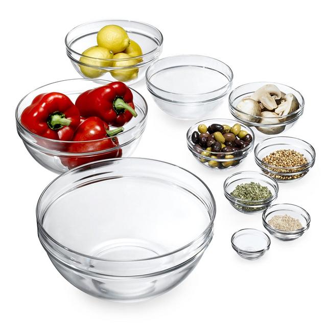 Luminarc Stackable 10 Piece Glass Mixing Bowl Set
