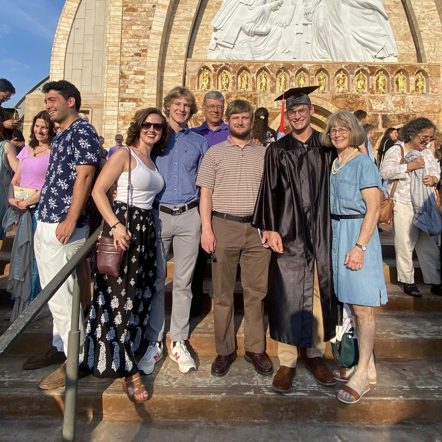 Our first photo “together” at Kevin and Therese’s college graduation! May 2023