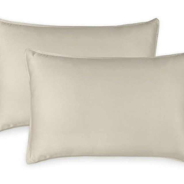 Queen Pillowcases by Pure Bamboo, Genuine 100% Organic Viscose Derived from Bamboo, Luxuriously Soft & Cooling, Double Stitching, Envelope Closure (2 Queen Pillowcases, Birch)